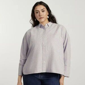 Everlane The Boxy Oxford Gingham - Purple